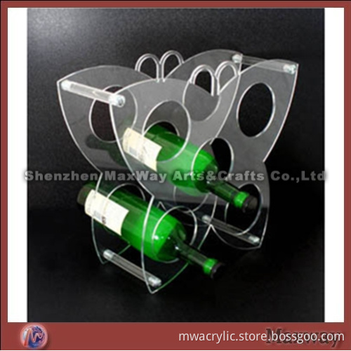 Clear Butterfly-liked Acrylic/Perspex Red Wine Display/Holder Rack